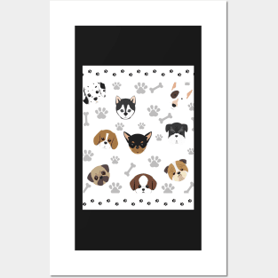 Cute Puppy Dog Pattern Design - Perfect Gift for Dog Lovers Posters and Art